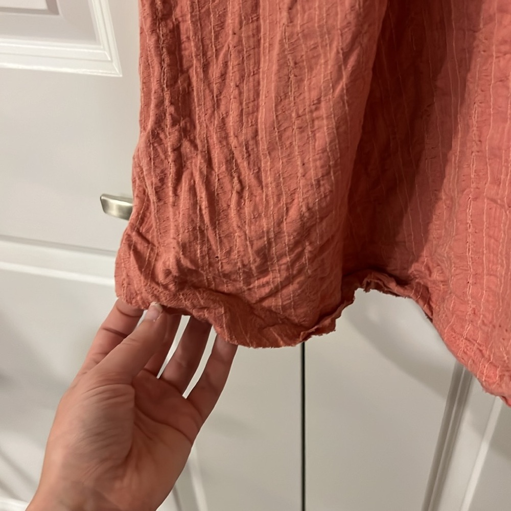 Worn Free People peach tie spaghetti strap top/tunic dress size XS - Picture 5 of 11